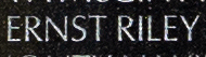 Engraved name on The Wall of Specialist Four Ernst Riley, U.S. Army